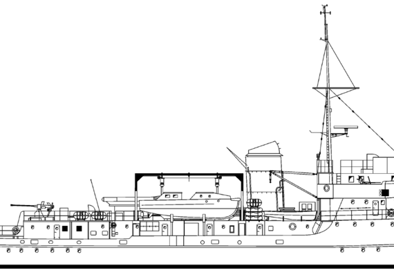 Корабль SMS Biene [Wespe-Klasse Gunboat] (1876) - чертежи, габариты, рисунки